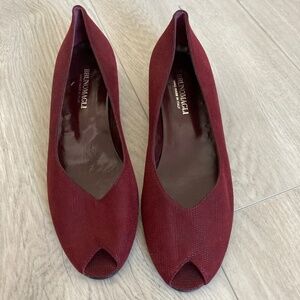 Brunomagli Made in Italy Leather Wedge Ladies Dress Shoe Sz 10 B (NARROW)
